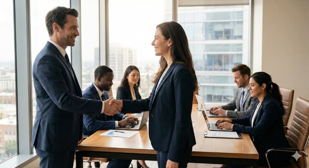 Successful consulting partnership with diverse business team